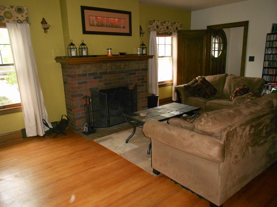 living room with fireplace