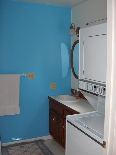 3/4 bath with washer & dryer off the kitchen