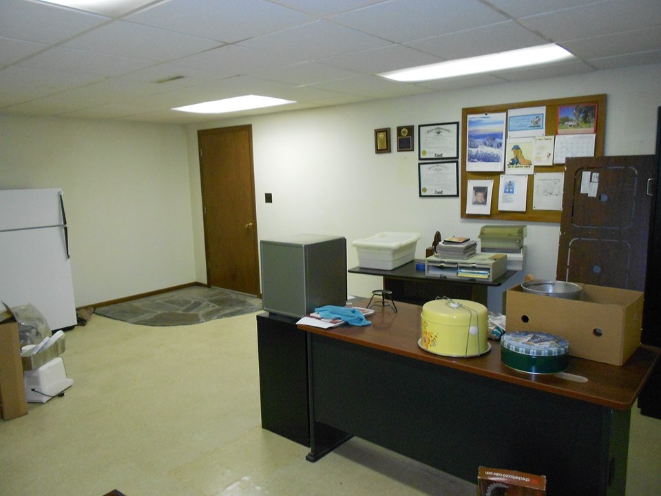 office door leads upstairs into garage