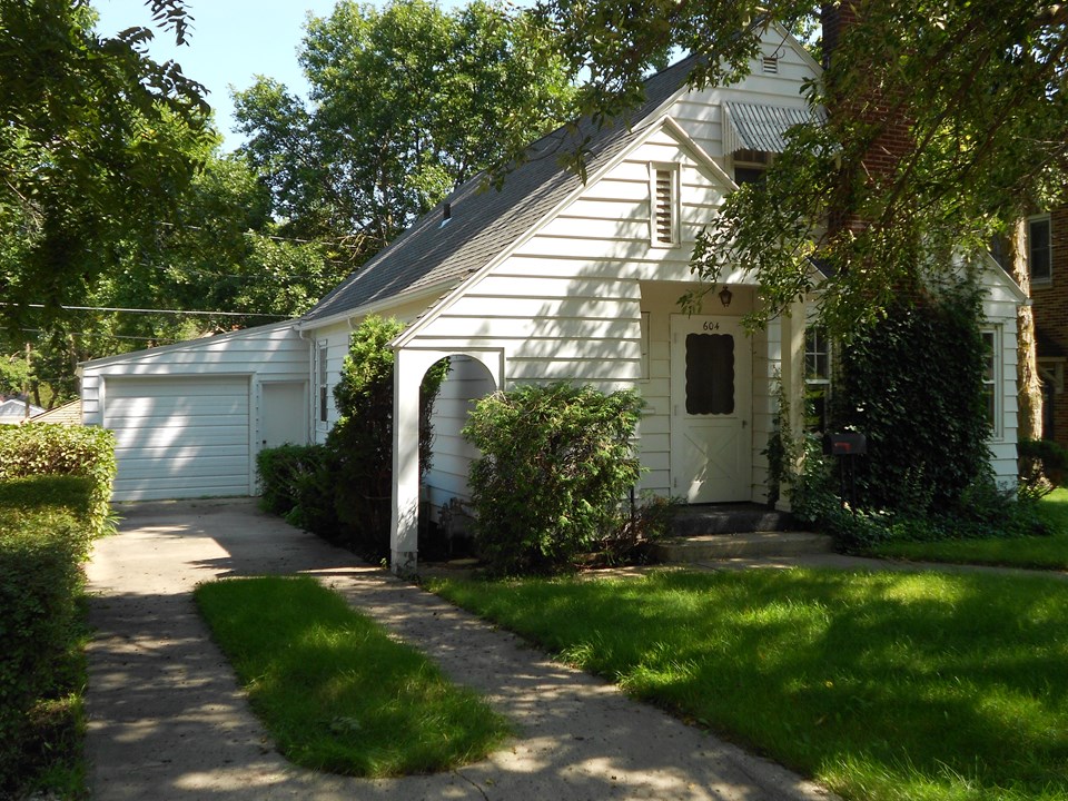 front of home single garage