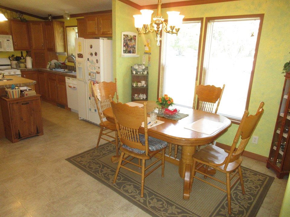 dining room open to the kitchen and the living room.