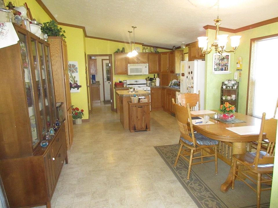 dining room and kitchen this area is 13 x 22