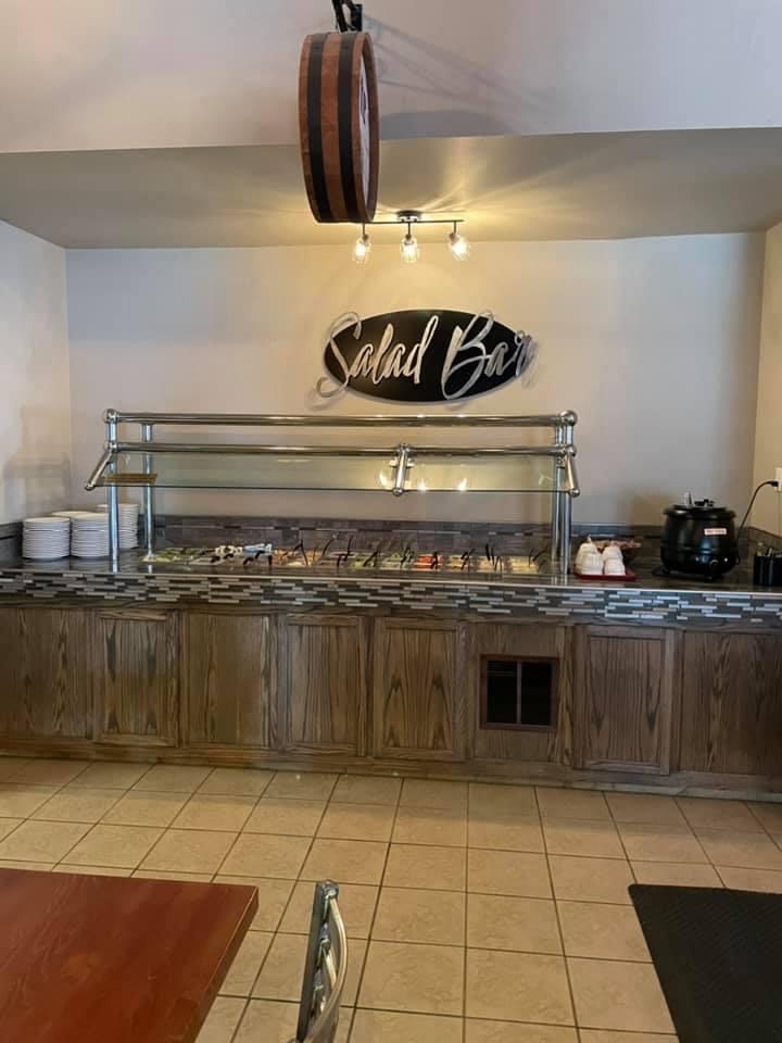 beautiful built in salad bar. refrigerated.