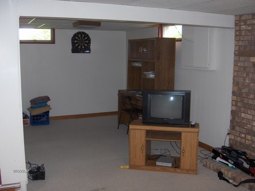 basement family room area, could also easily be a bedroom.