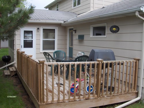 deck private grilling area.  enter into house or garage.