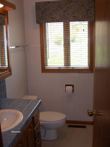 bathroom with walk in shower.