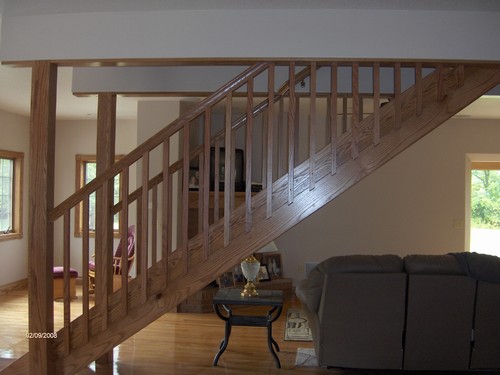 stairway and living area