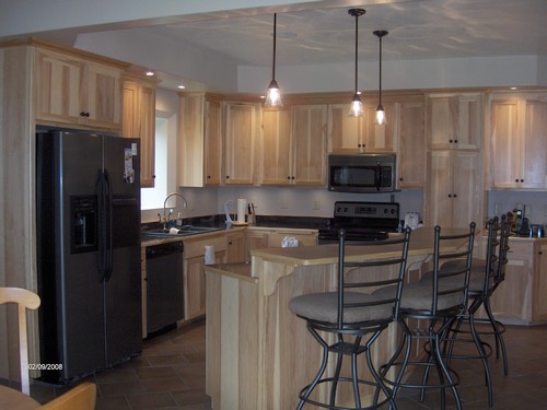 kitchen all hickory and new appliances.