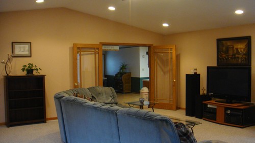upstairs great room french doors to the rest of the house.