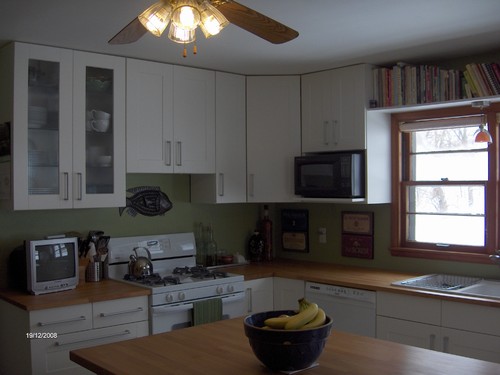 kitchen new cupboards and countertop.