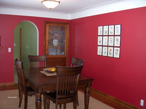 dining area hardwood floors. doorway to kitchen.