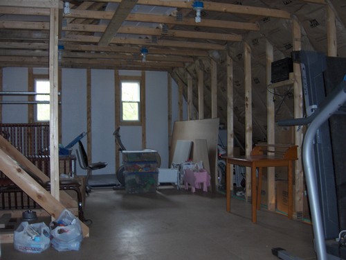 upstairs loft of garage