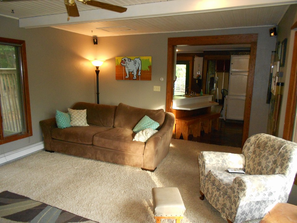 family room open to the kitchen