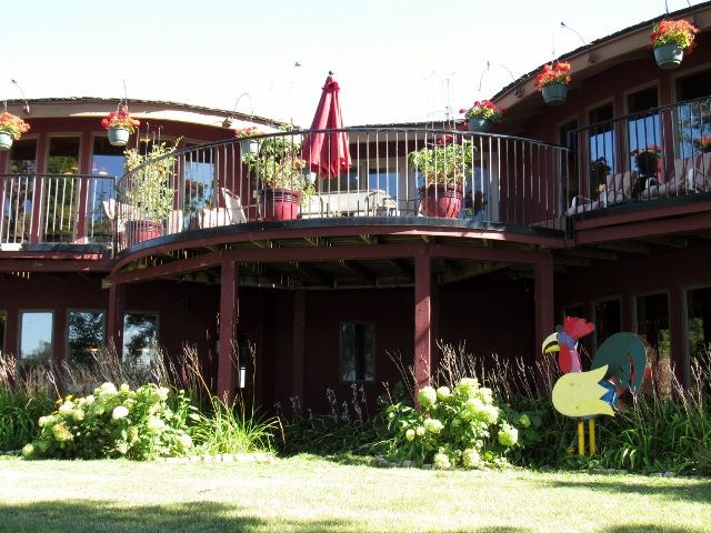 wrap around decking with steel railings