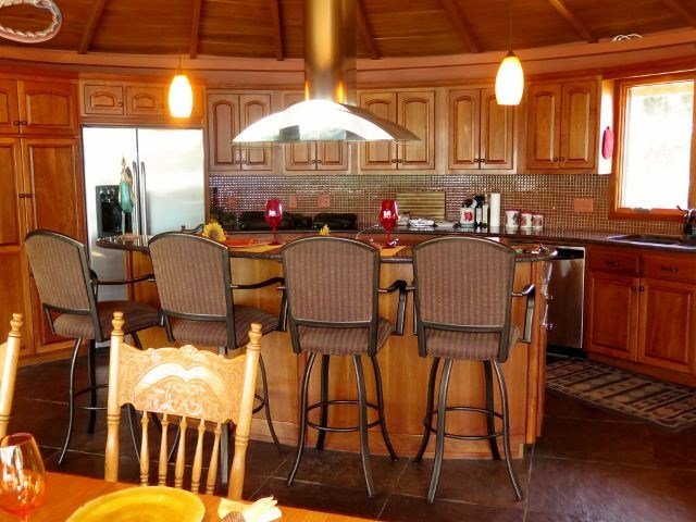 kitchen cherry wood. granite counters. heated slate floors.