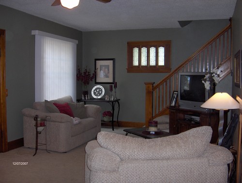 living room view to open stairway