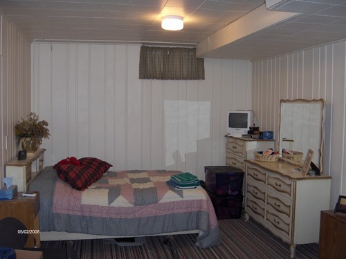 basement bedroom or living area