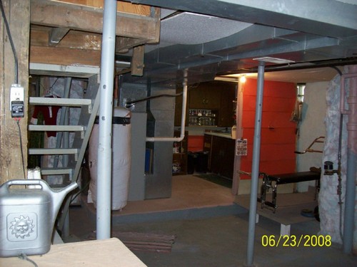 basement with a lot of room for appliances and shop