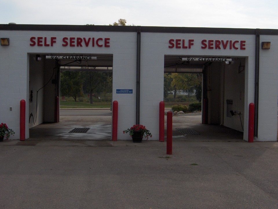 2 self service bay entrances.