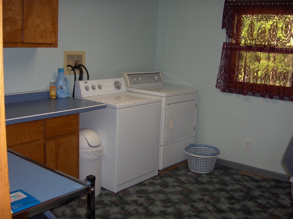 upstairs laundry room or bedroom.