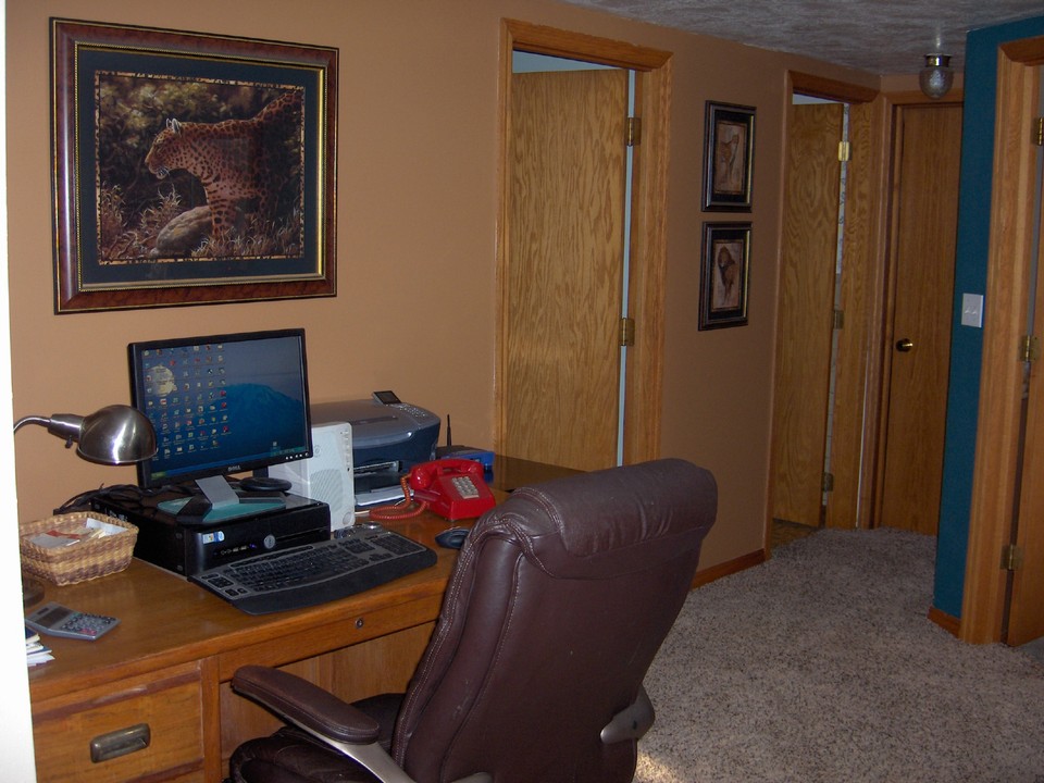 office area leading to bedrooms.