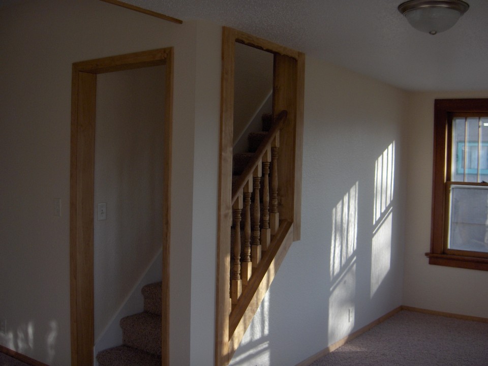 open stairway to upstairs