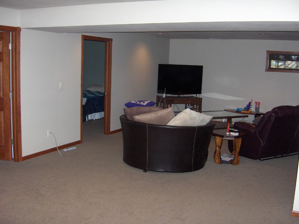 finished basement living area