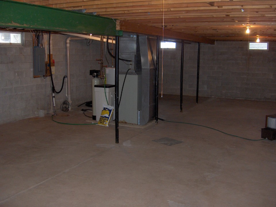 wide open basement the walls are 9 feet high.  this allows for high ceilings when finished.