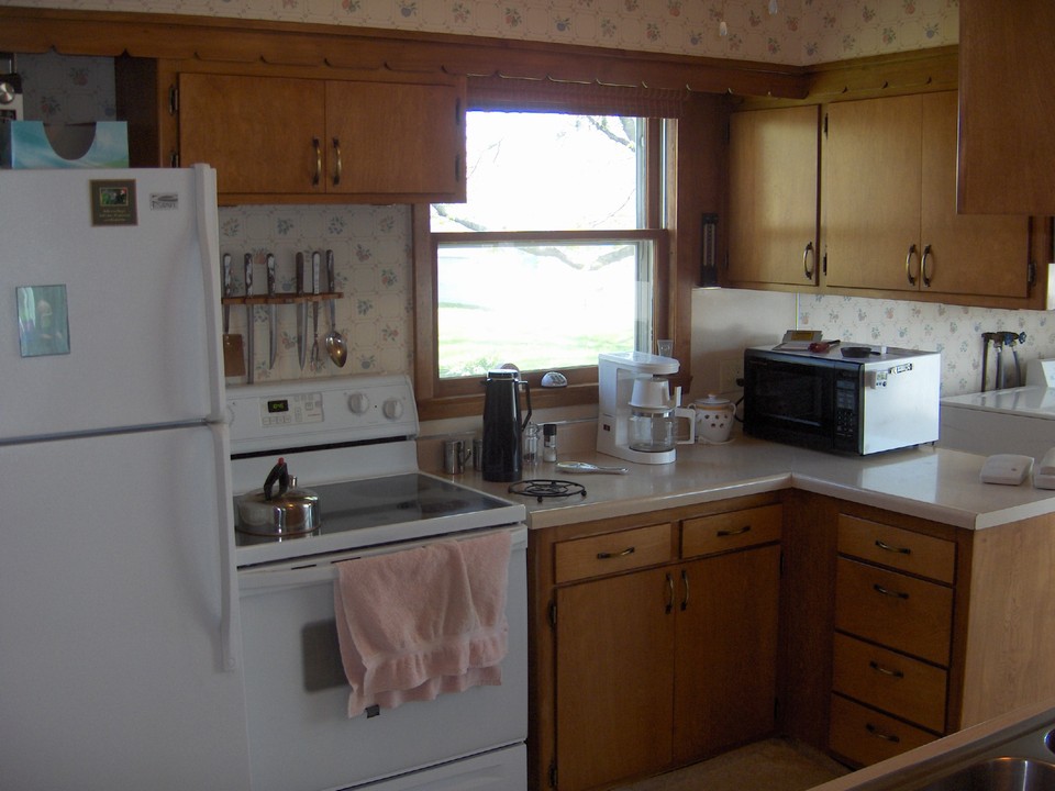 kitchen stove and fridge will stay