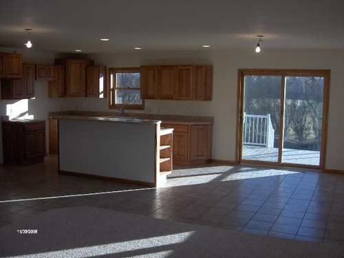 main floor. view of kitchen and dining area.