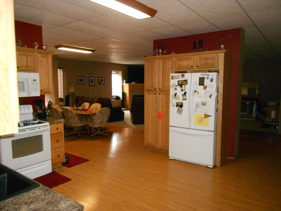 upstairs kitchen and open floorplan