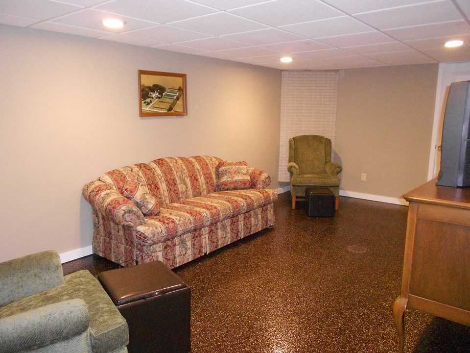 second family room in basement