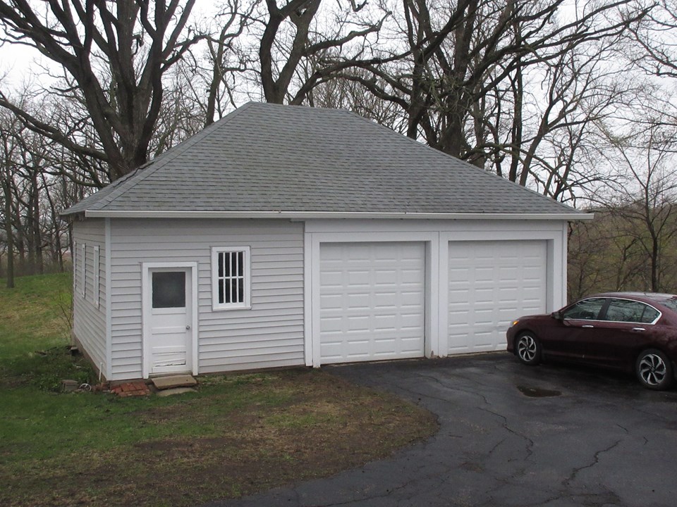2 car garage with extra room for a shop
