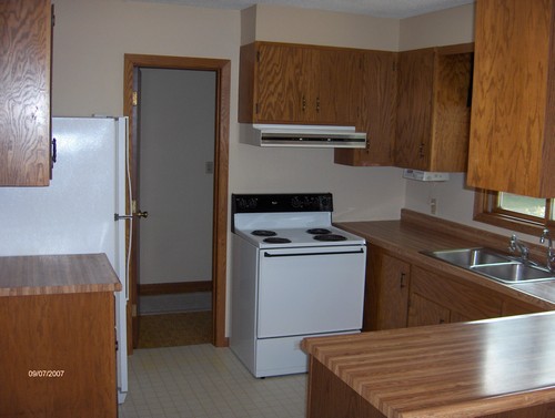 kitchen leading to utility room