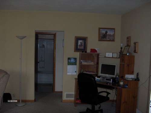 just off the living room