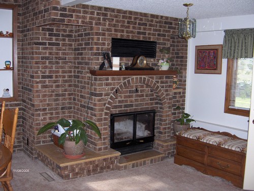 wood burning fireplace