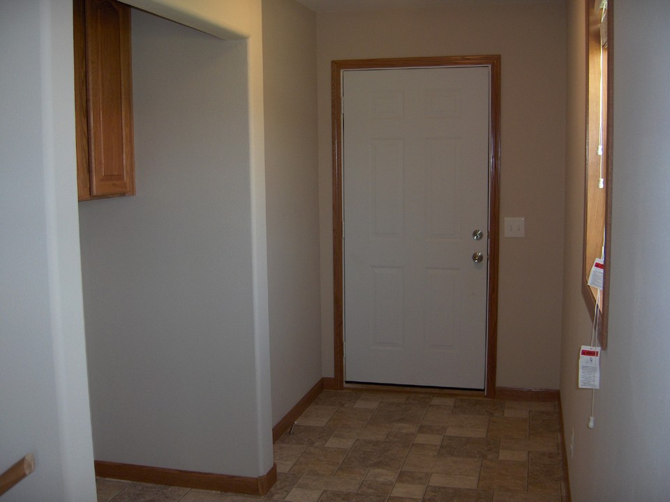 back entrance and laundry