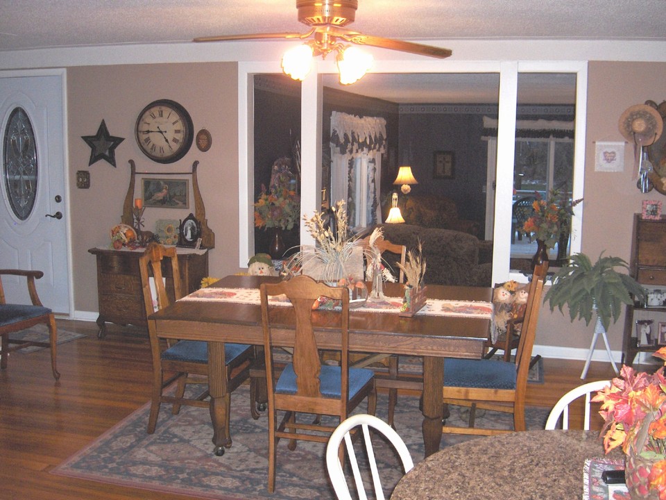 dining room very open.  hardwood floors.
