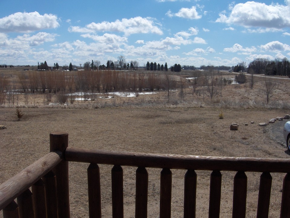 view looking out from south side of the house