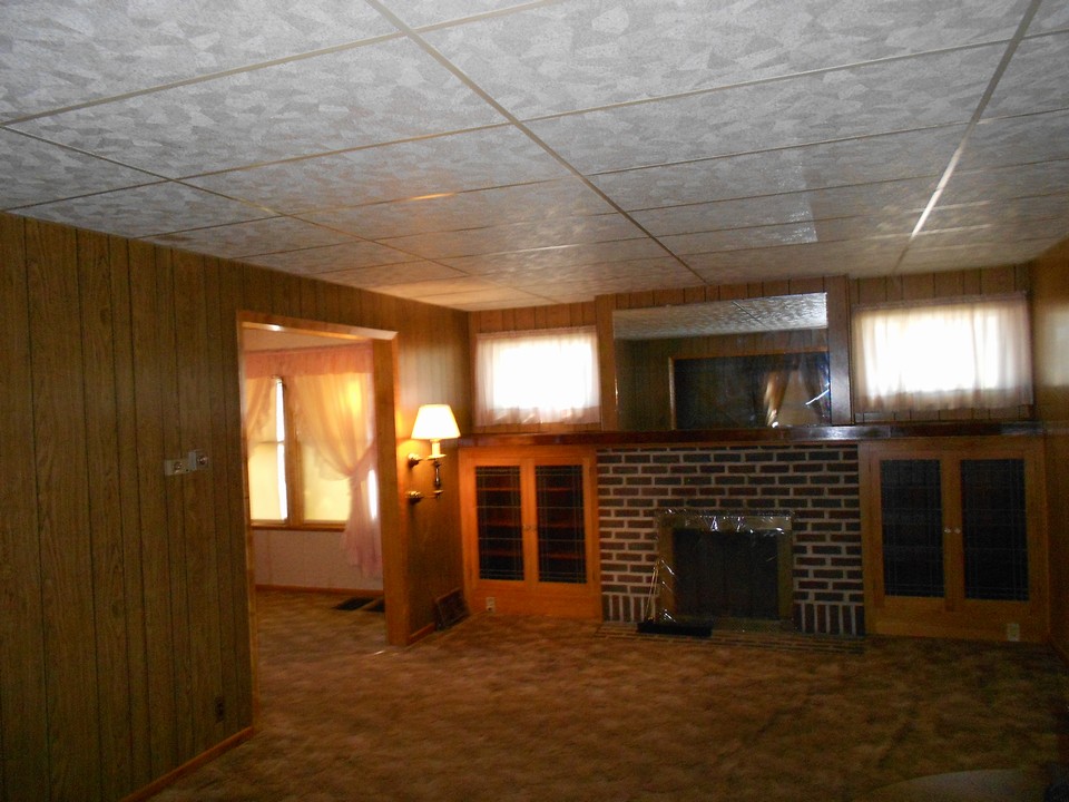 living room with fireplace