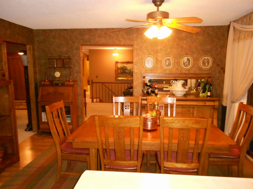 dining room open to the kitchen