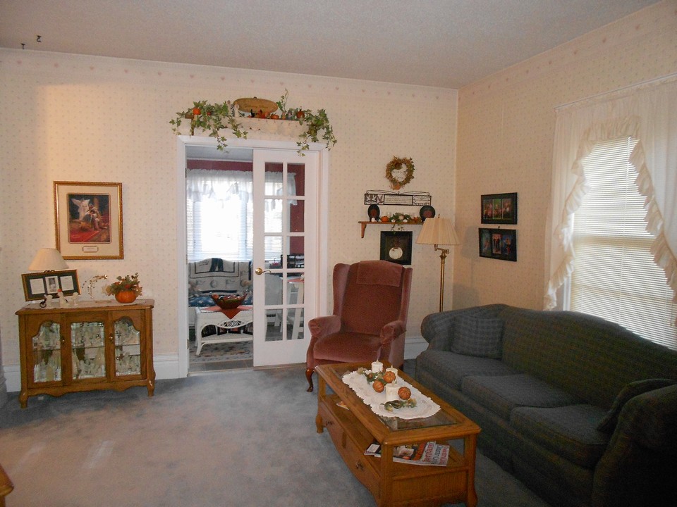 living room to the front porch