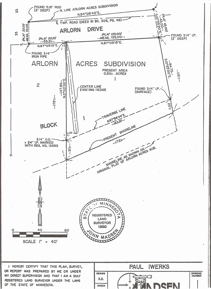 surveyed map.