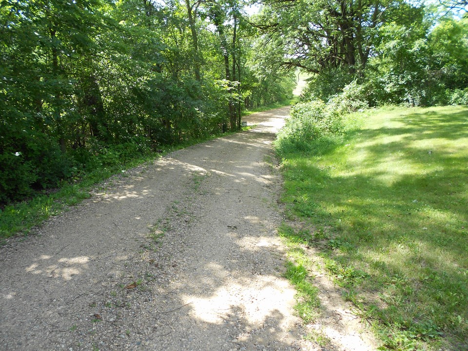 view looking down the driveway