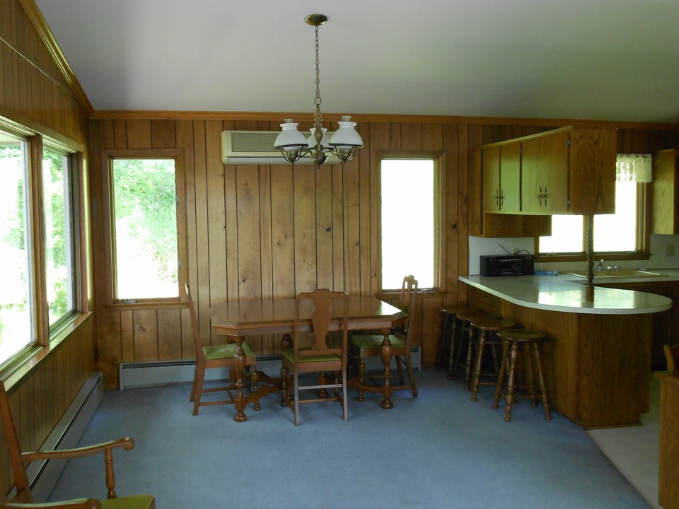 dining room open from the living room to the kitchen.