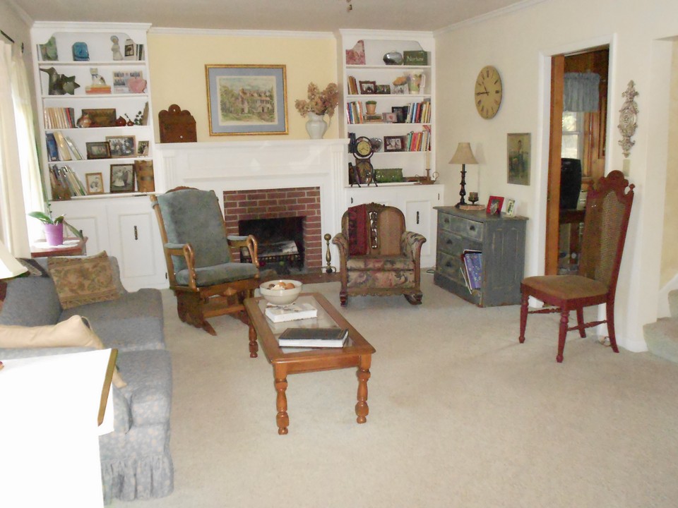 living room with fireplace