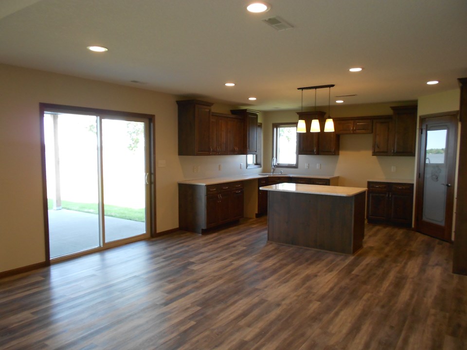 dining area and kitchen walk out to the patio.