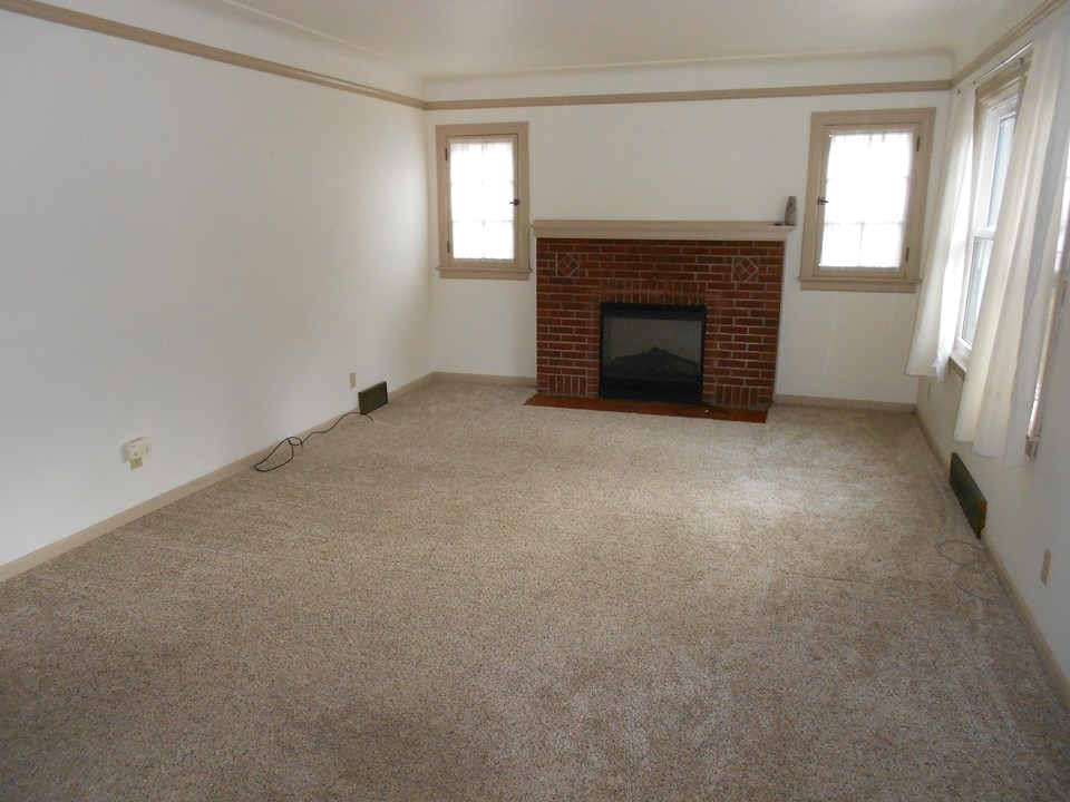 living room with fireplace