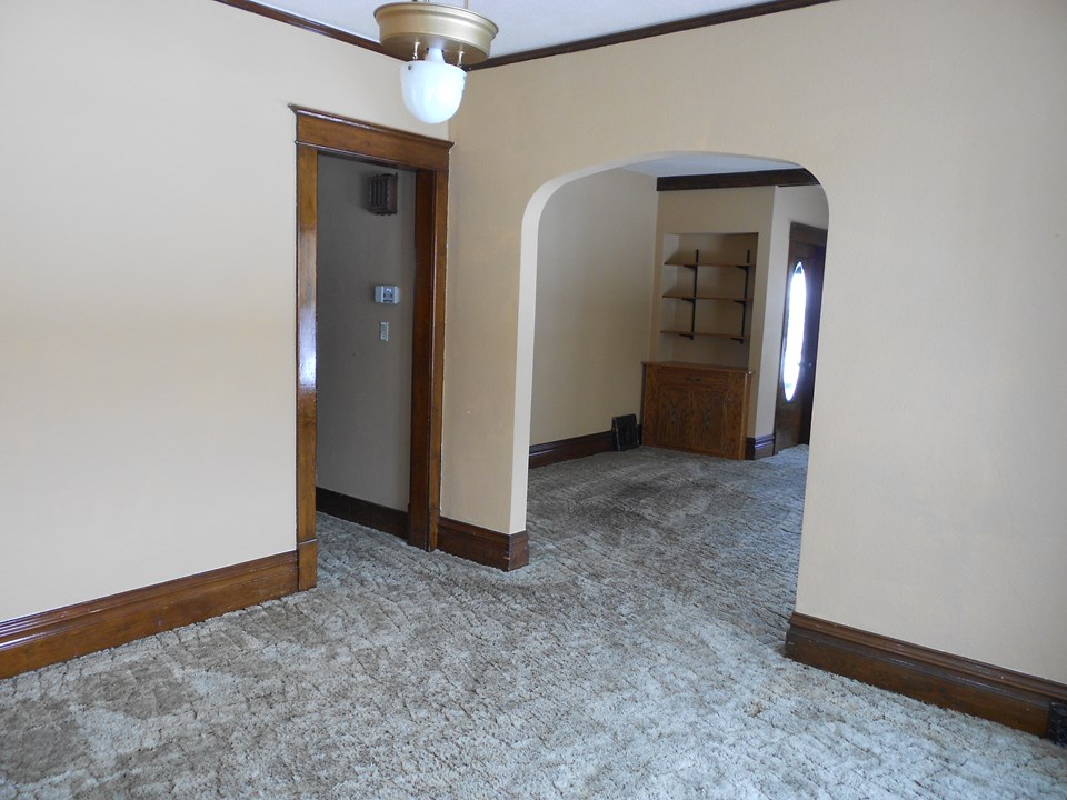dining room to the living room and bedrooms