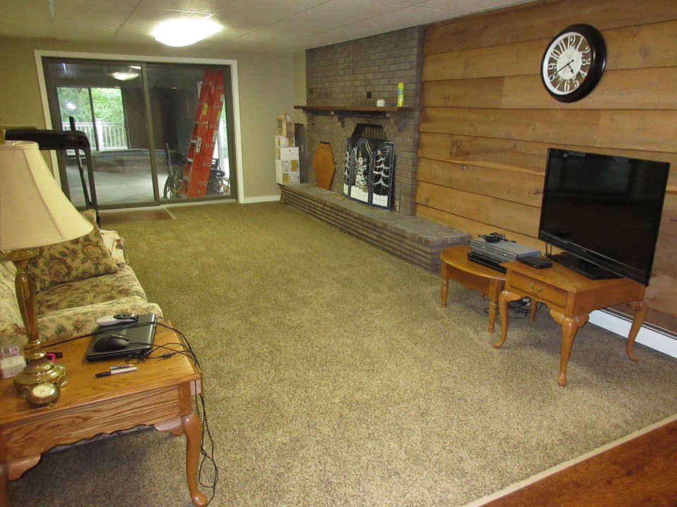family room fireplace.  access to bonus room.